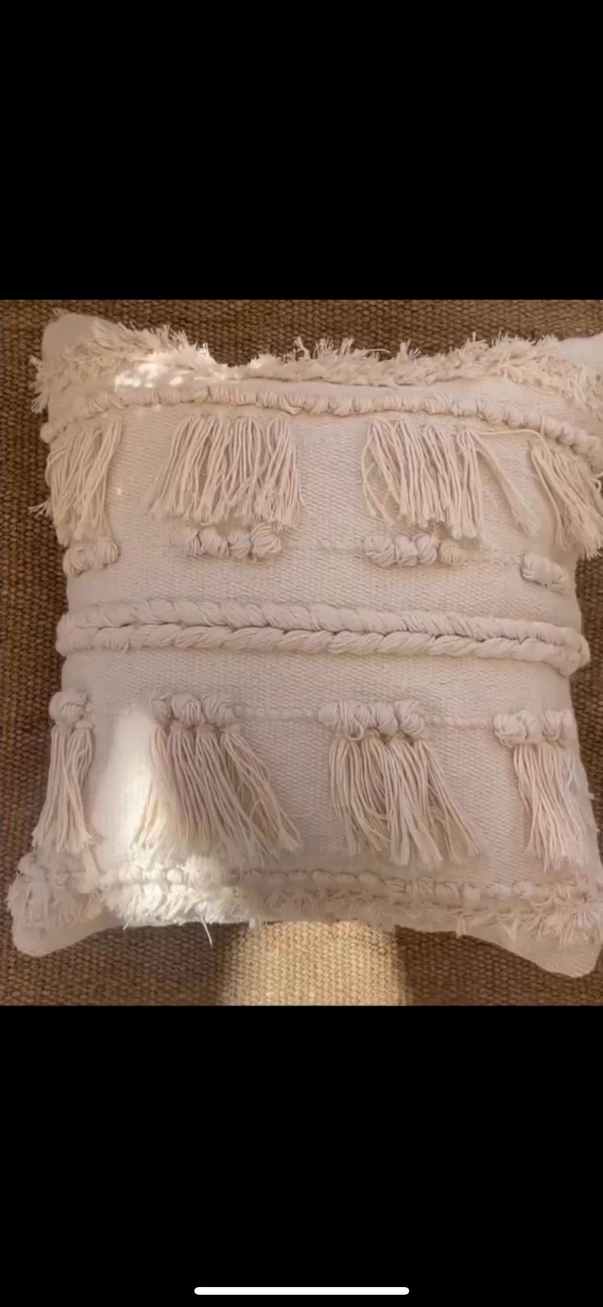 Beige square cushion