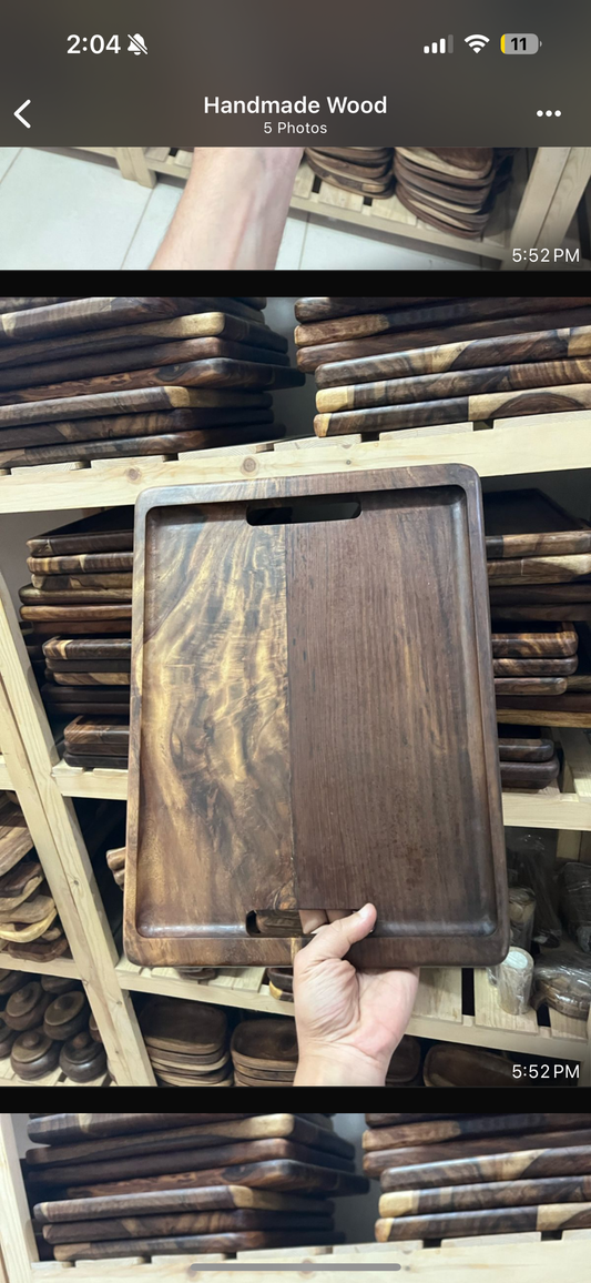 Flat wood tray