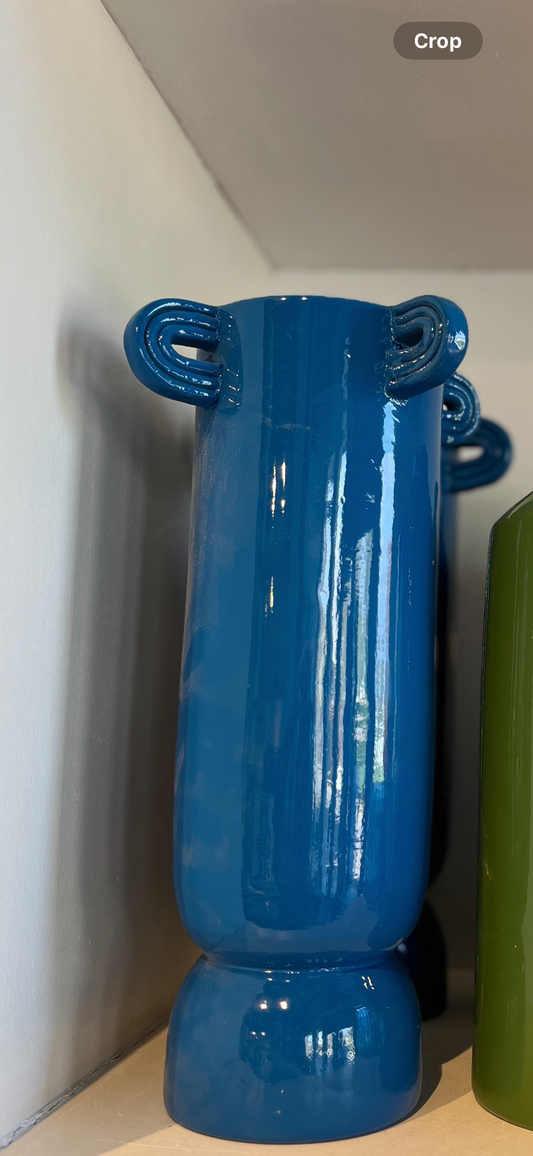 Blue pottery vase